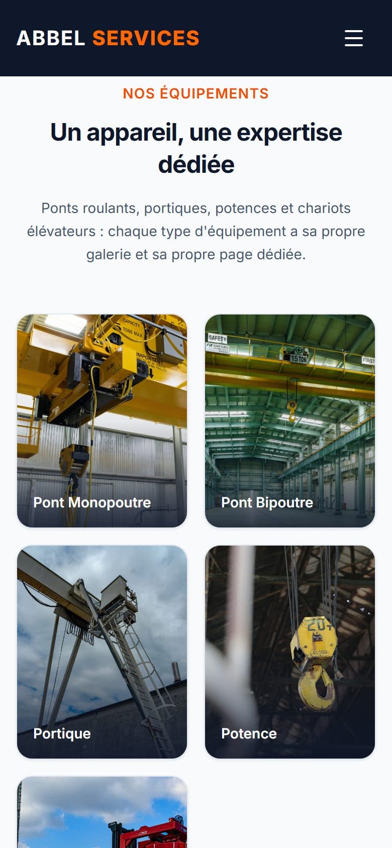 Abbel sur mobile : section suivante